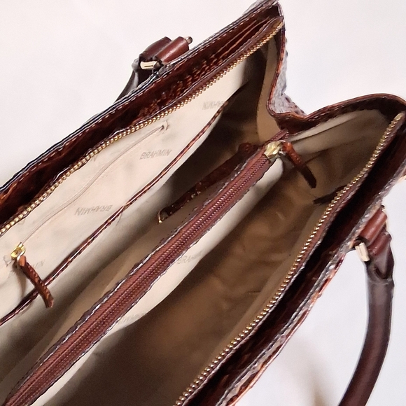 Brahmin Brown Crocodile Pattern Handbag - Picture 9 of 14